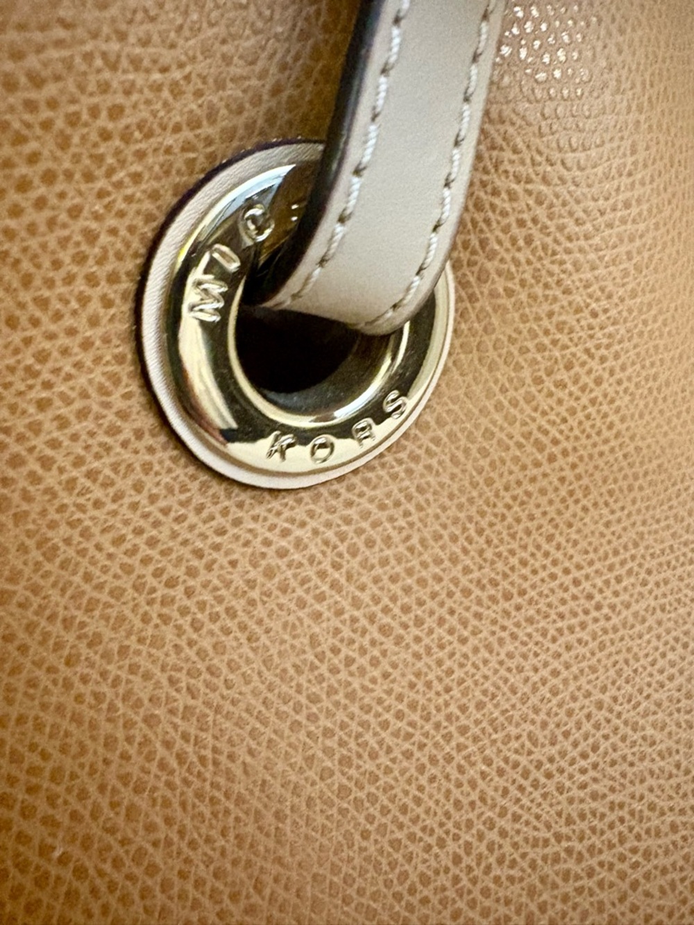Michael Kors Cognac Leather Tote with Gold Hardware - Picture 4 of 14